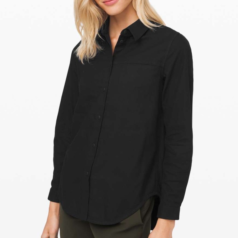 NWT Lululemon Full Day Ahead Shirt, Black, Flannel, size 6